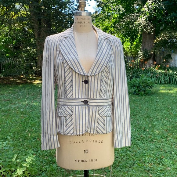 Bianca Nygard Cream/Grey StripedJacket - Picture 3 of 16